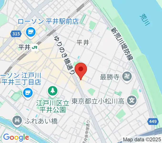 向山楽器店の地図