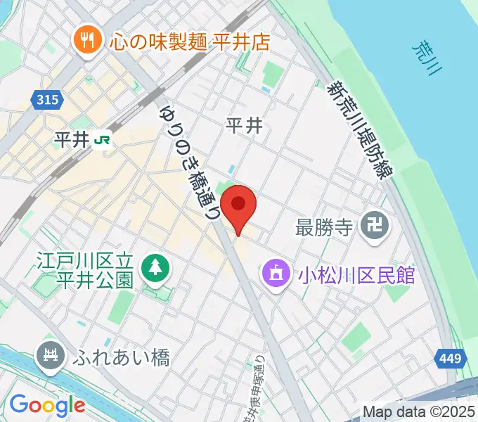向山楽器店の地図