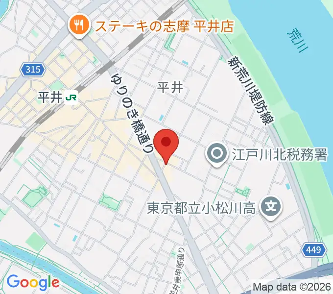 向山楽器店の地図