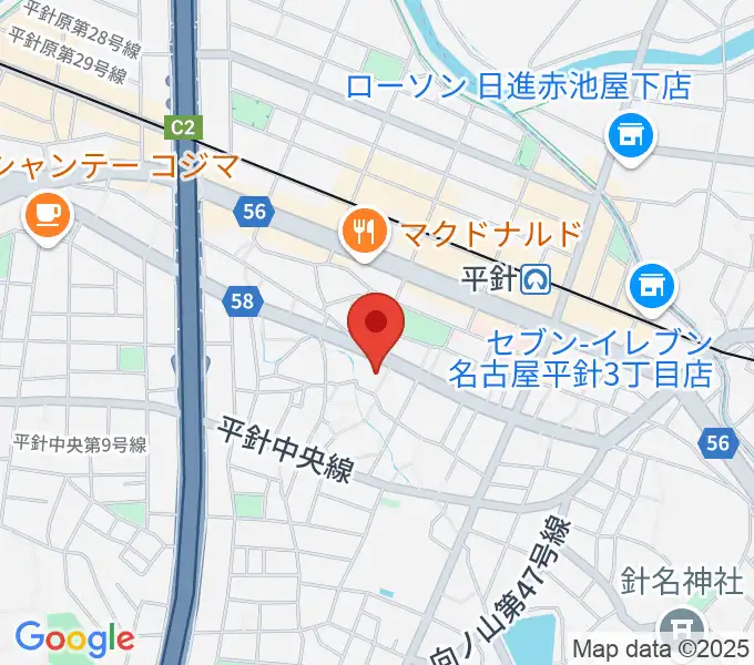 名古屋ピアノ調律センターの地図