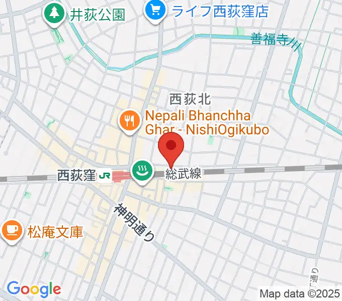 マエカワギタークラフトの地図