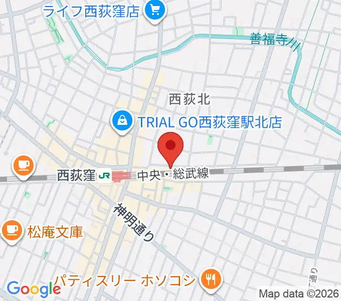 マエカワギタークラフトの地図