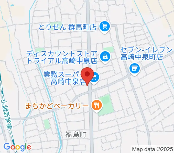 オカダ楽器の地図