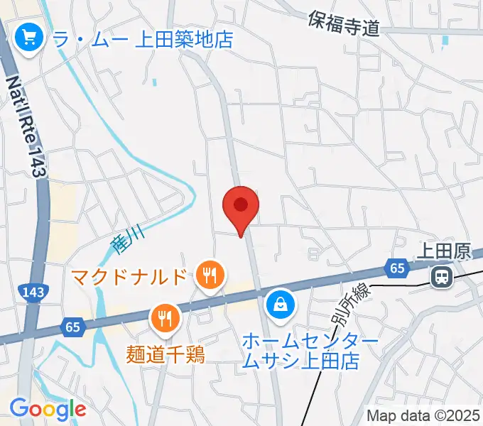 五味和楽器店 上田本店の地図