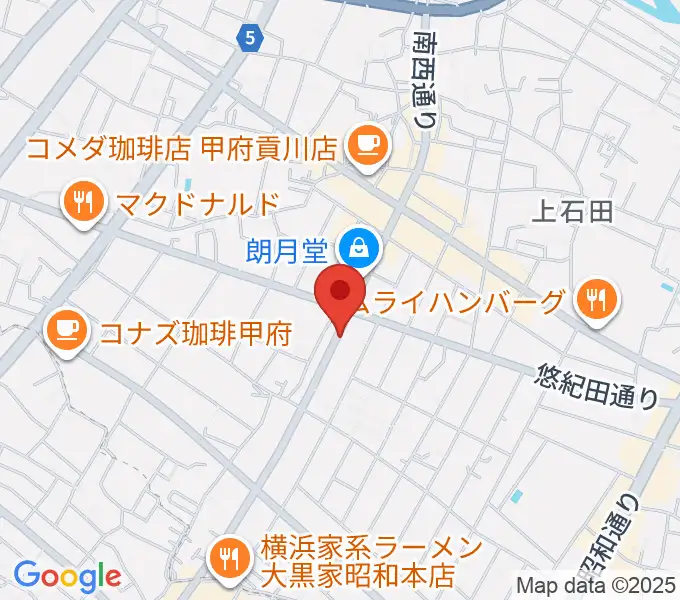 ふるや楽器店の地図