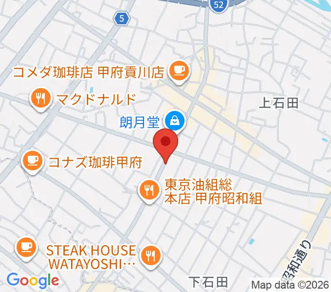 ふるや楽器店の地図