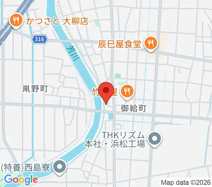 大鳥楽器の地図