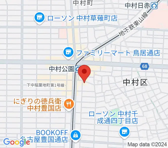 音羽屋三味線店の地図