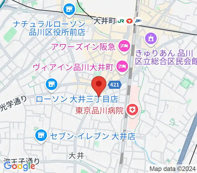 シブヤ楽器店の地図