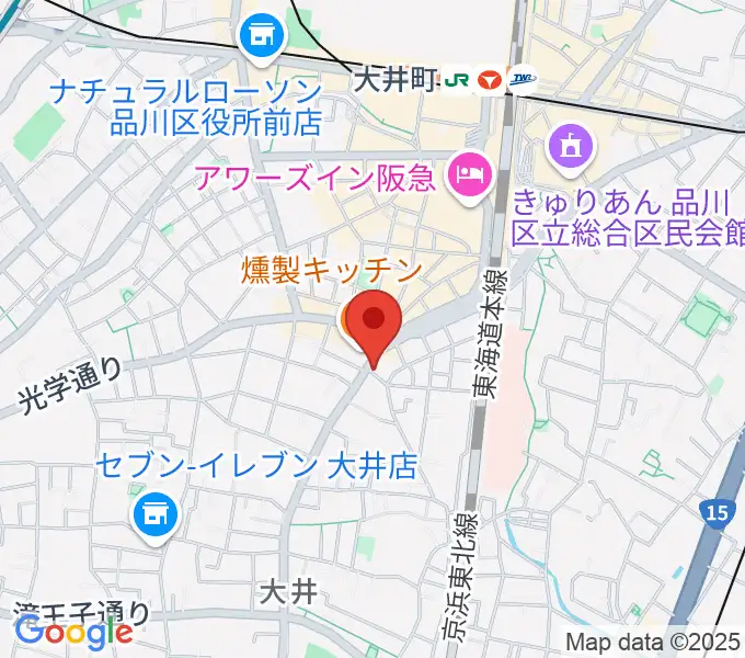 シブヤ楽器店の地図