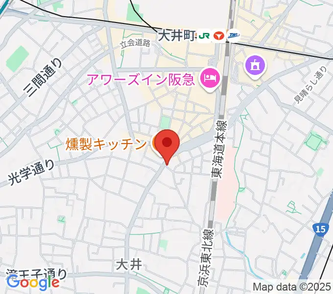 シブヤ楽器店の地図