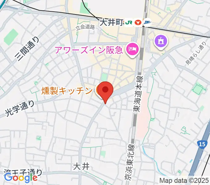 シブヤ楽器店の地図