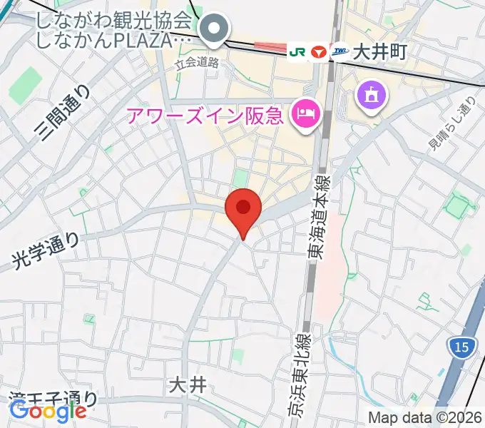 シブヤ楽器店の地図