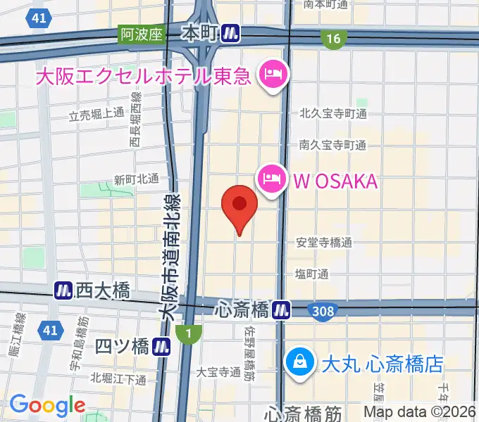 トニック楽器アトリエボアの地図
