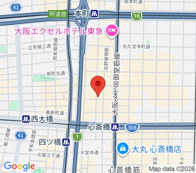 トニック楽器アトリエボアの地図