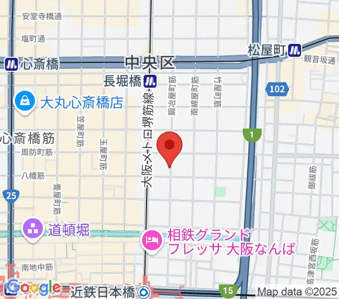 ツタヤ楽器の地図