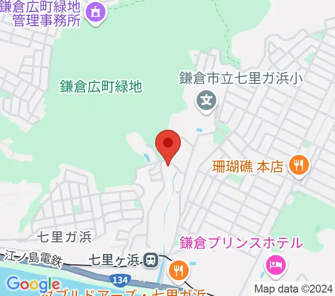 ウクレレスタジオ七里ケ浜の地図