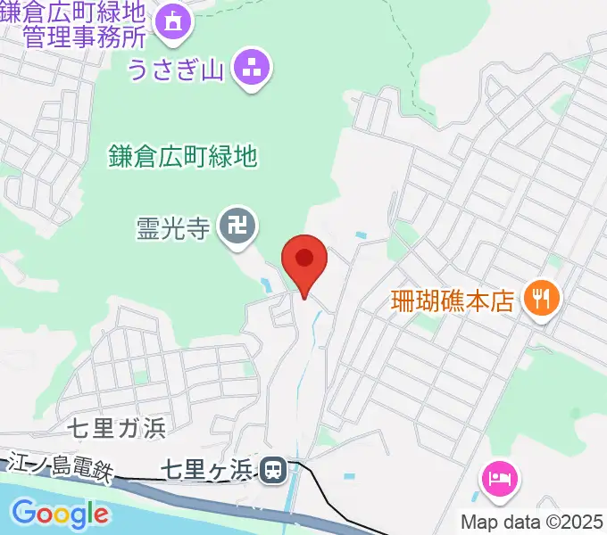 ウクレレスタジオ七里ケ浜の地図