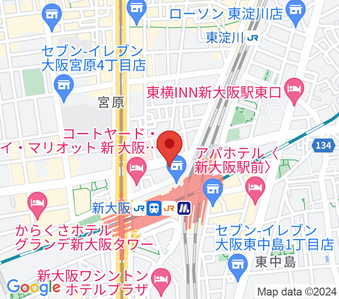 松尾弦楽器 大阪本店の場所