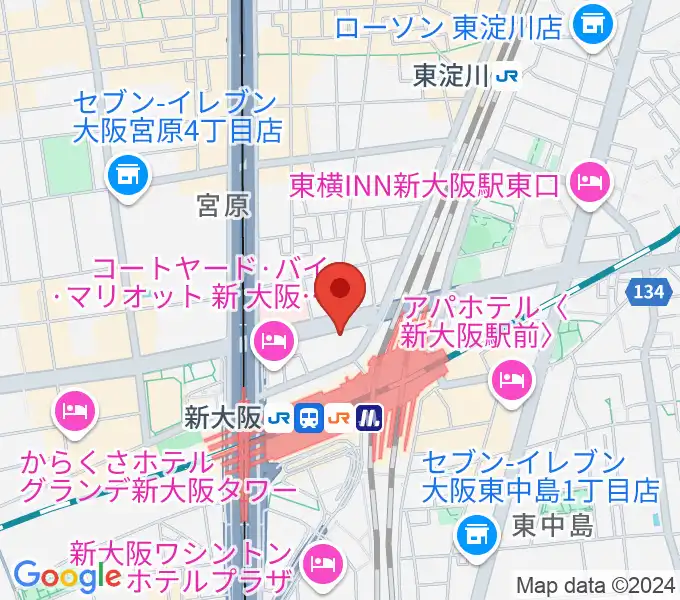 松尾弦楽器 大阪本店の地図