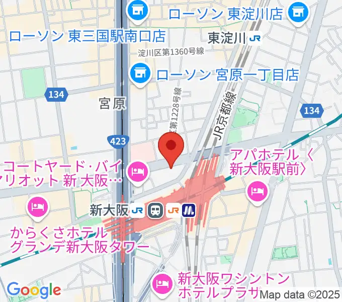 松尾弦楽器 大阪本店の地図
