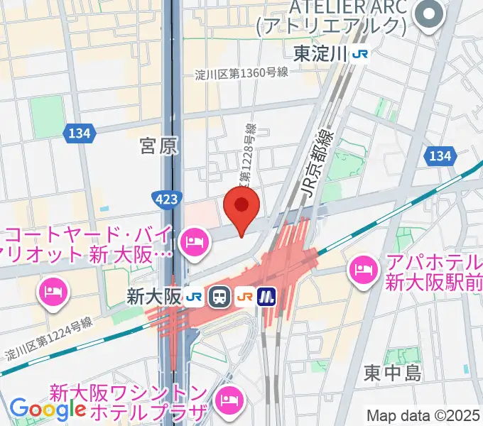 松尾弦楽器 大阪本店の地図
