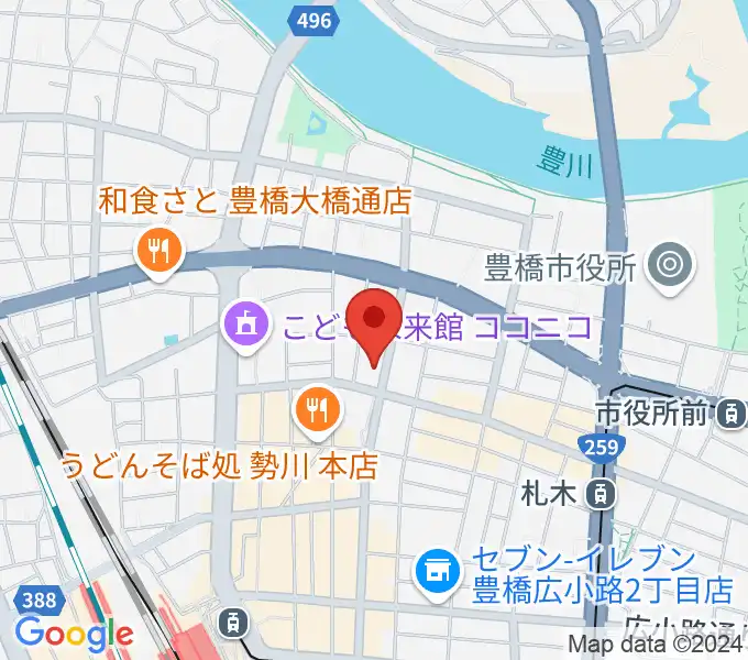 和楽器専門店 山とやの地図