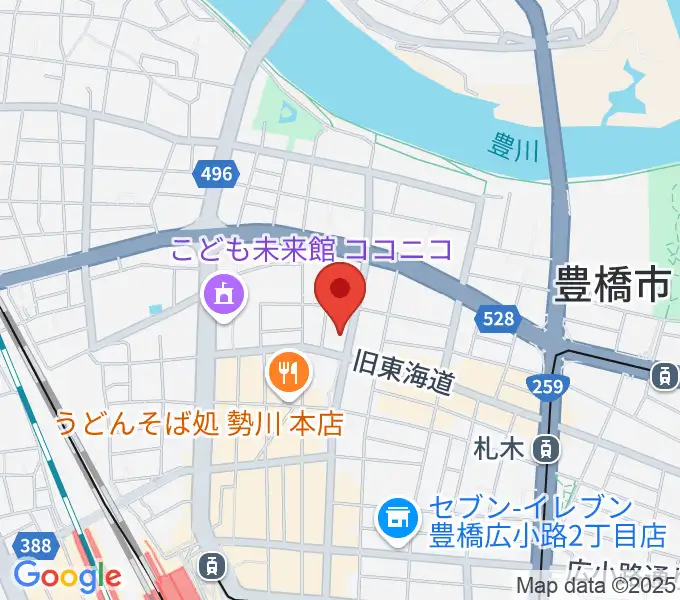 和楽器専門店 山とやの地図