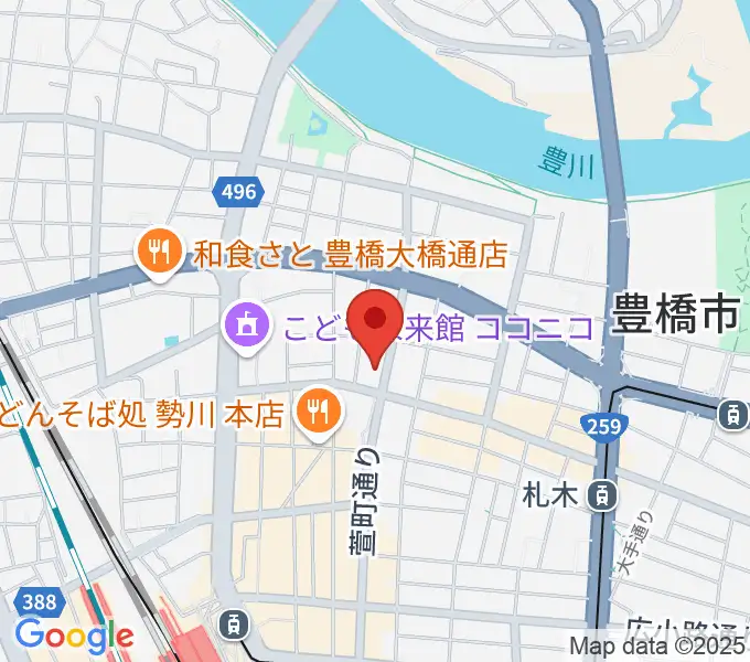 和楽器専門店 山とやの地図