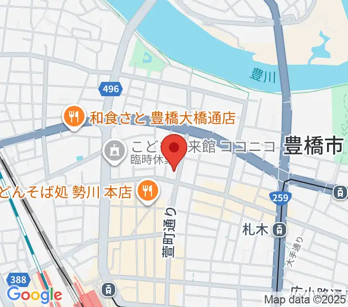 和楽器専門店 山とやの地図