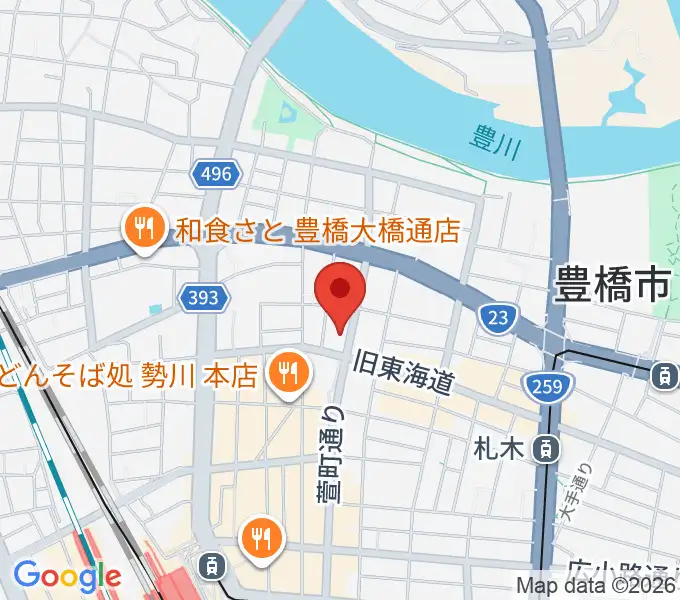 和楽器専門店 山とやの地図