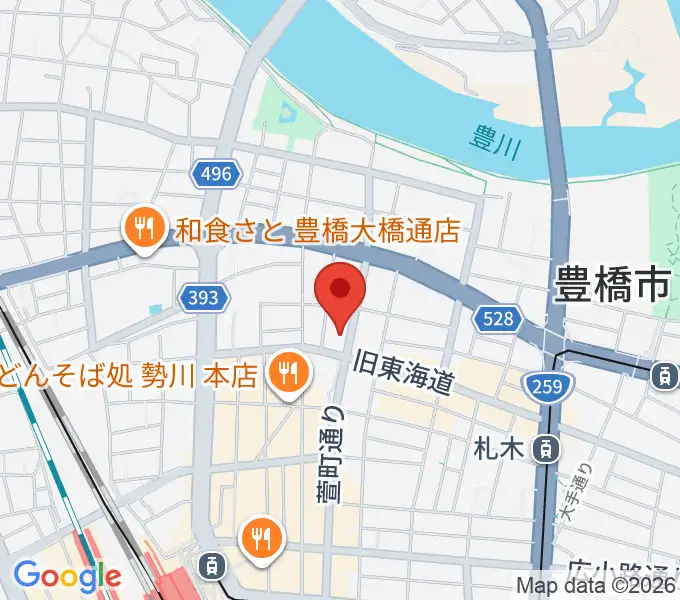 和楽器専門店 山とやの地図