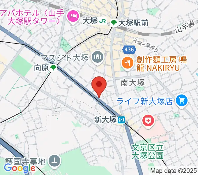 容山銘尺八の地図
