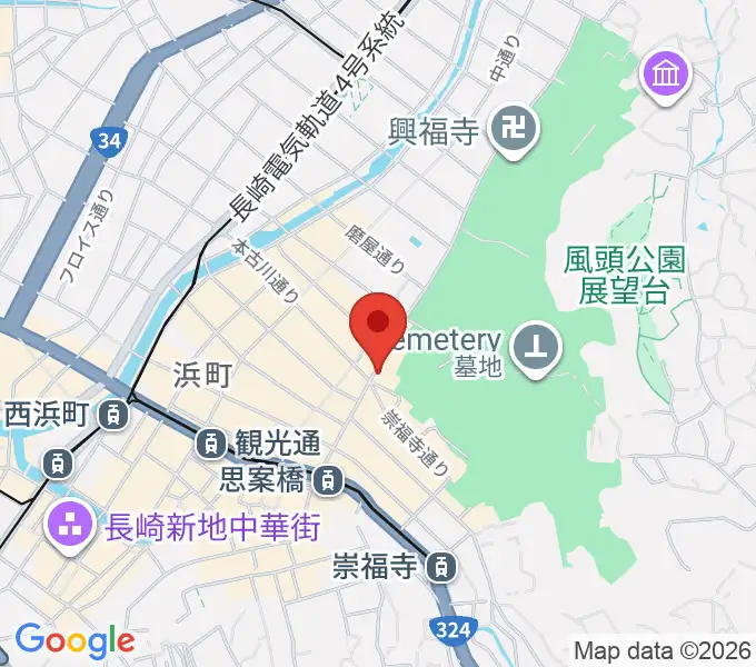 初美屋楽器店の地図