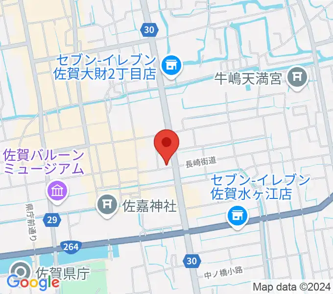 三根楽器店の地図