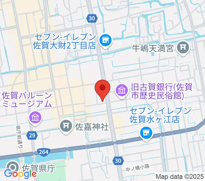 三根楽器店の地図