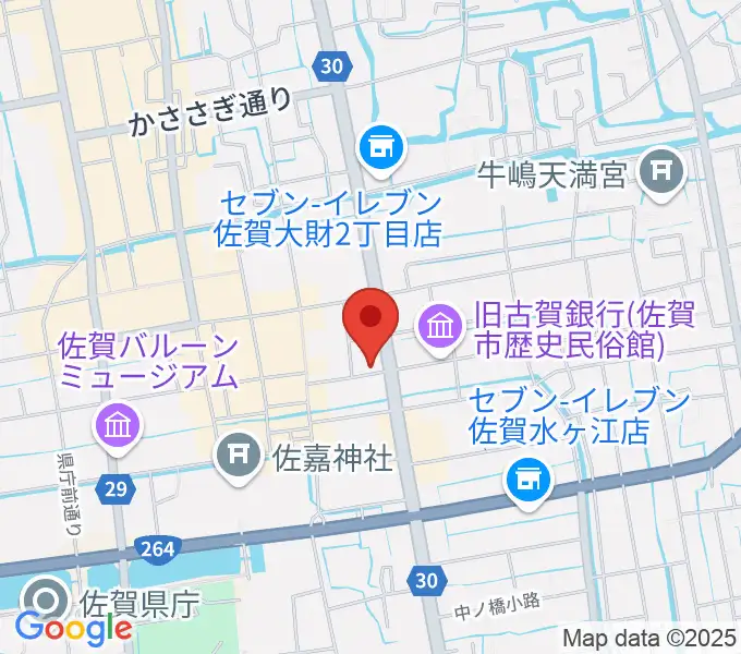 三根楽器店の地図