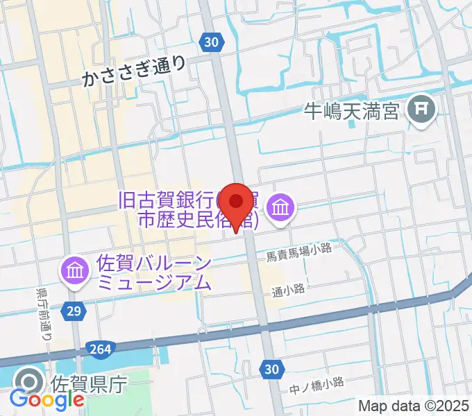 三根楽器店の地図