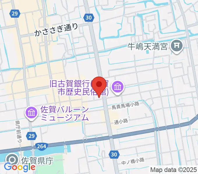 三根楽器店の地図
