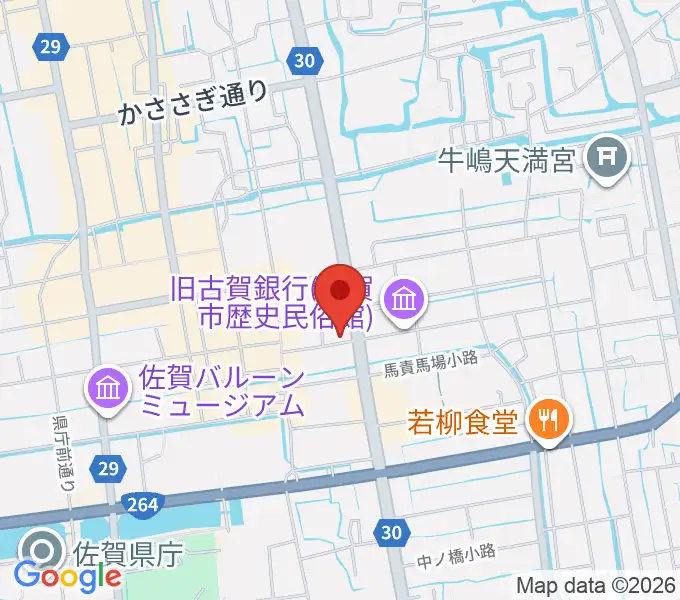 三根楽器店の地図