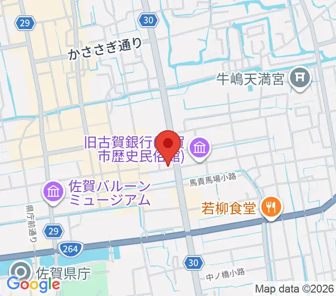 三根楽器店の地図