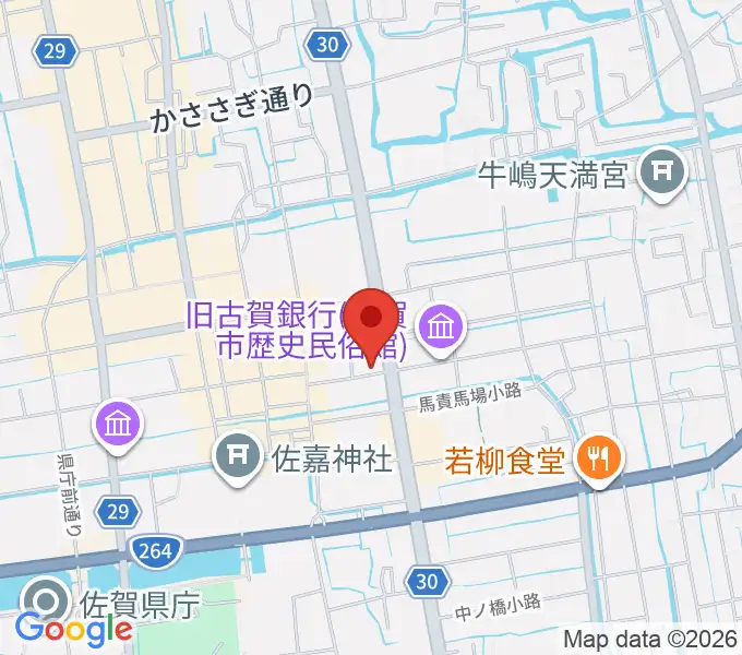 三根楽器店の地図
