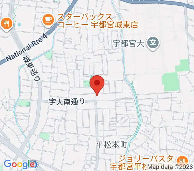 宇都宮JIVE Studioの地図