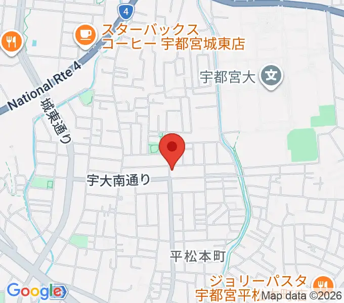 宇都宮JIVE Studioの地図