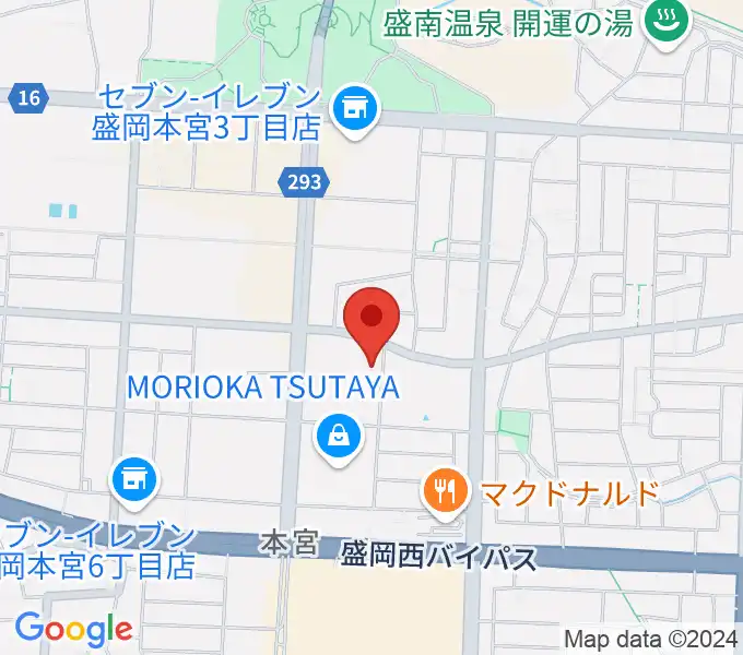 REDHOT盛岡の地図