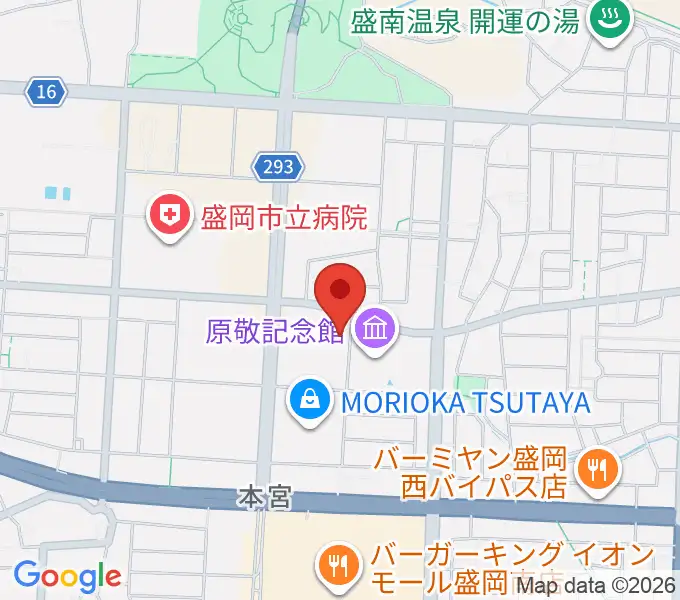 REDHOT盛岡の地図