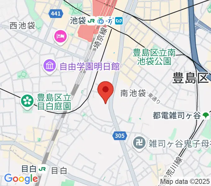 富士楽器 池袋ショールームの地図