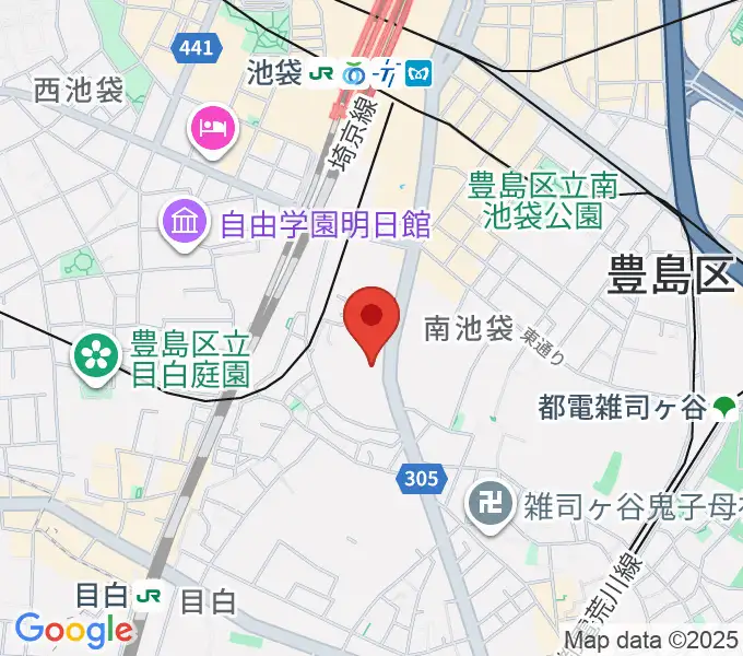 富士楽器 池袋ショールームの地図