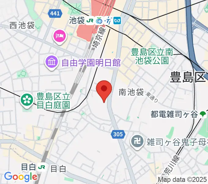 富士楽器 池袋ショールームの地図