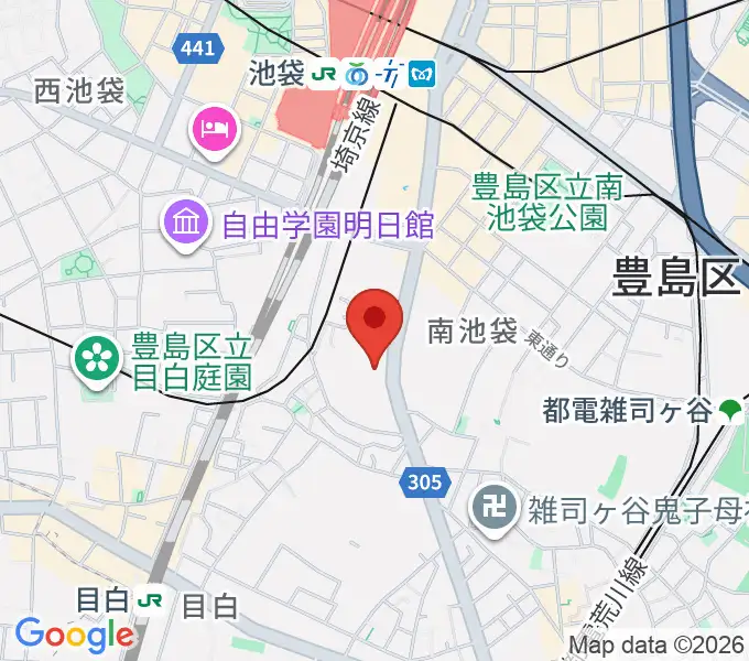 富士楽器 池袋ショールームの地図